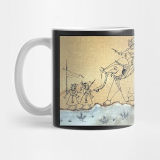 "Hunting time with Elephant" old indian folk art scene | Phad painting Mug